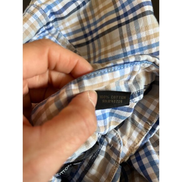 Cotton Traders Mens Medium Short Sleeve Button Up Causal Shirt Striped - Picture 6 of 6